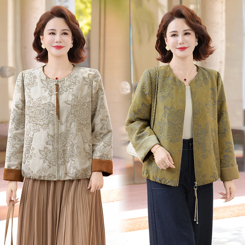 2025年新款妈妈装短外套时尚洋气上衣中老年女装新中式国风外套