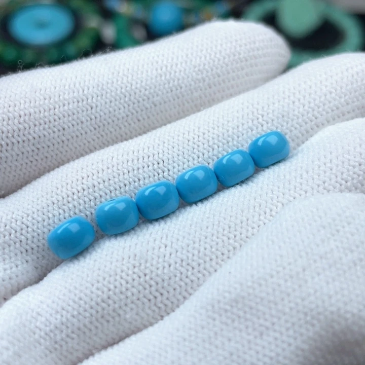 湖北原生态高瓷蓝6mm老型一对