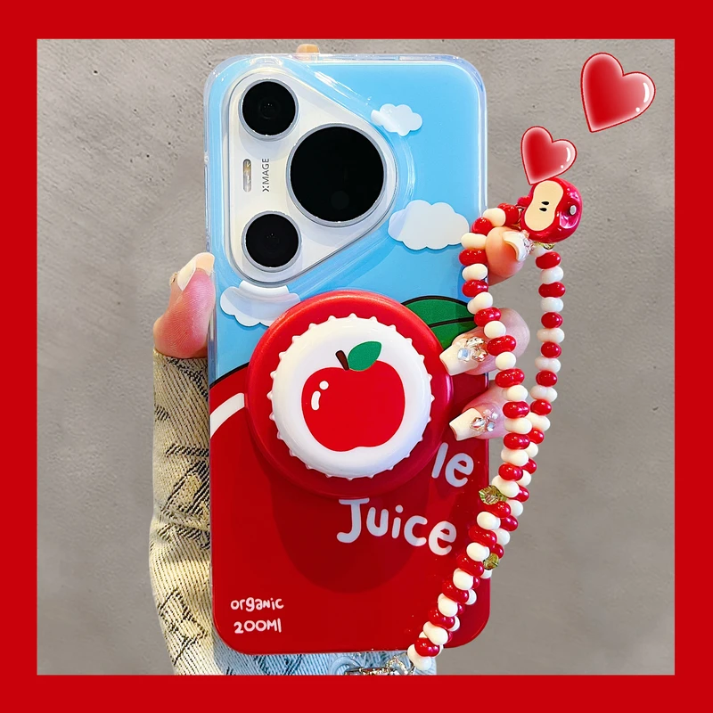 适用华为pura70pro+手机壳mate70/60pro夏日蓝天红苹果白云苹果16