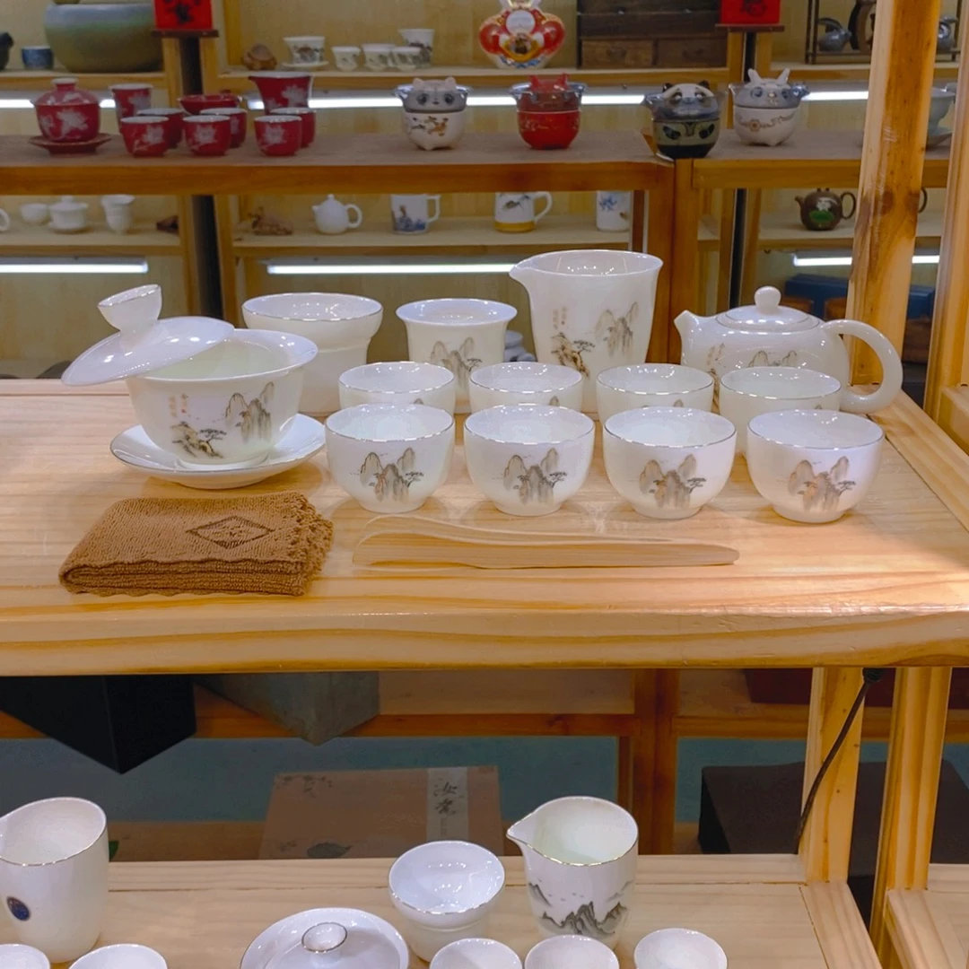 【不止】羊脂玉瓷茶具套装