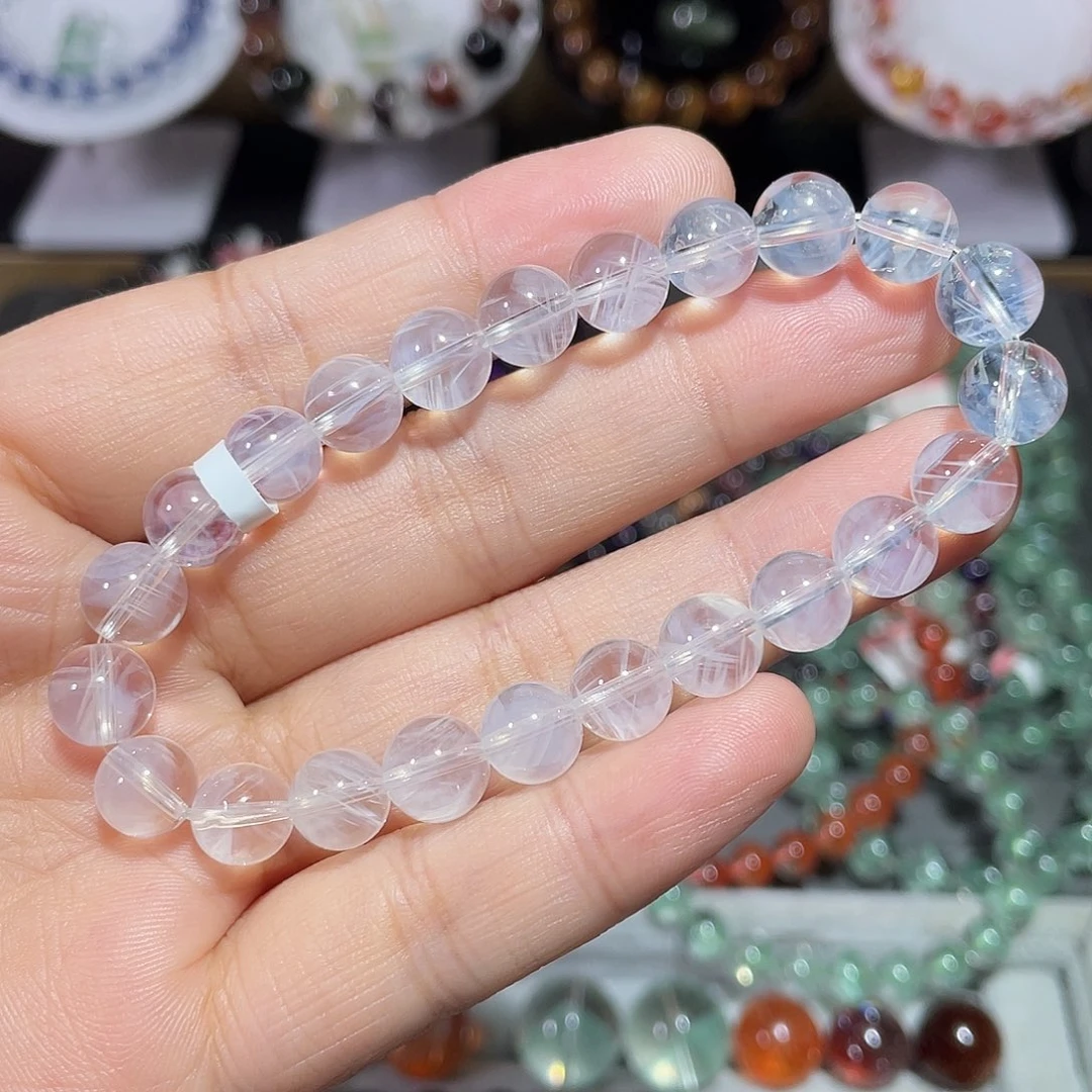 水晶手链未镶嵌蓝针手串