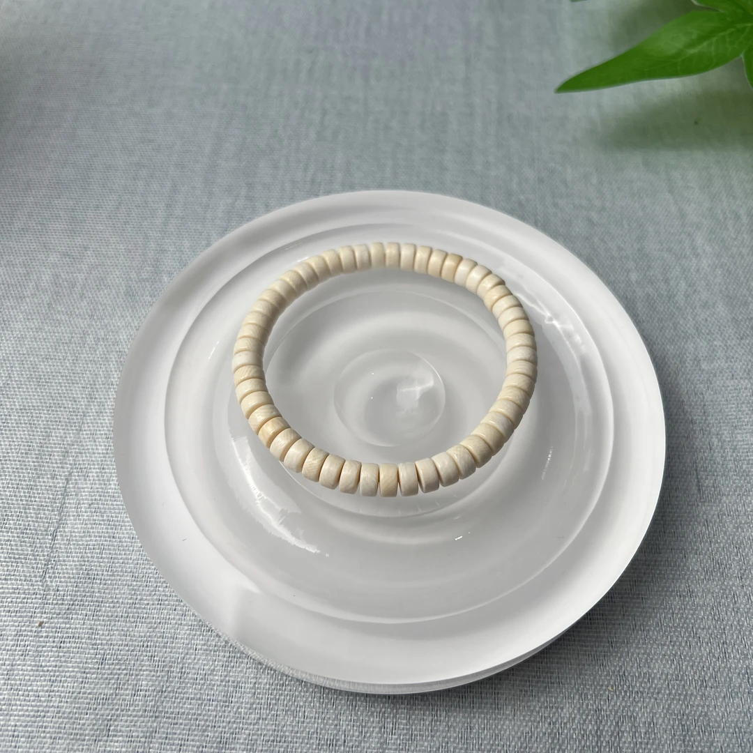 【珠宝厂长】约6mm猛犸牙精工药片隔片手串