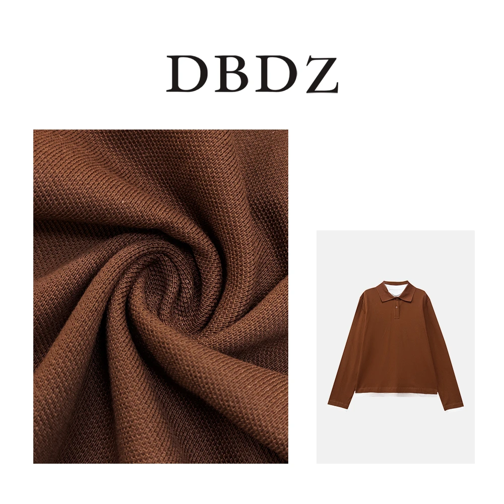 【李十一LISHIYI】100%纯棉经典百搭假两件Polo领上衣05930