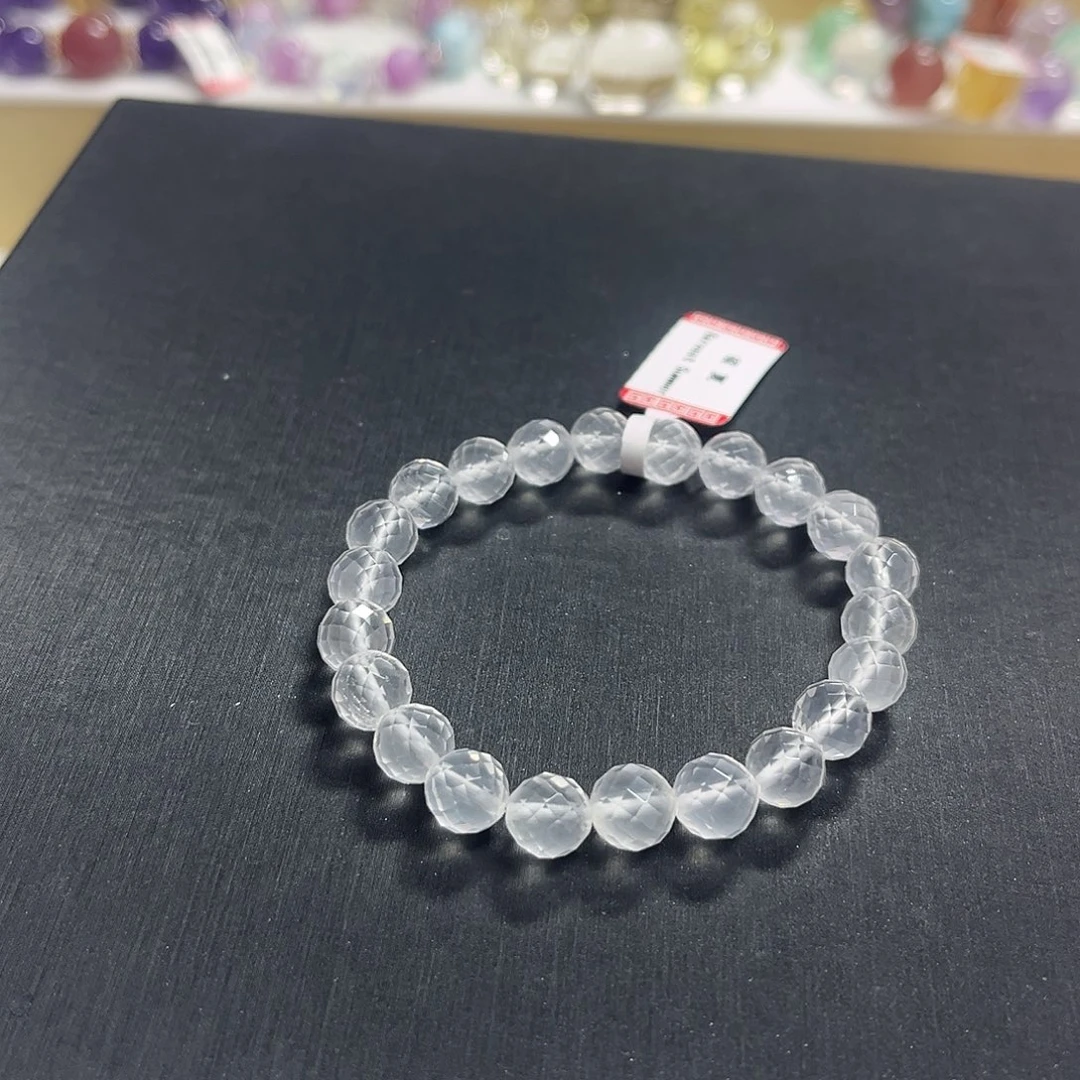 未镶嵌水晶手链奶白晶刻面手串