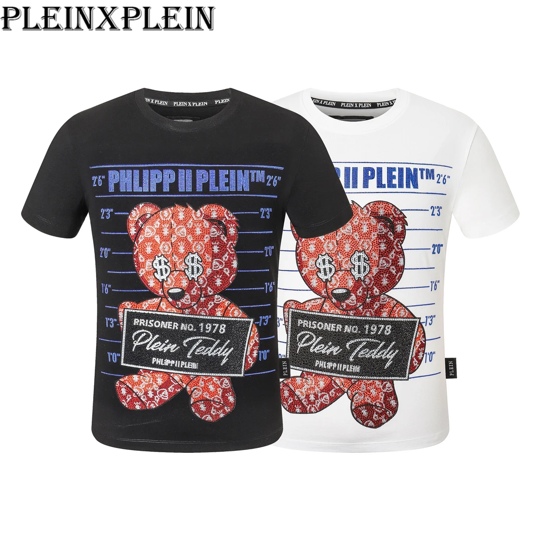 PLEINXPLEIN夏季新款轻奢痞帅男装T恤 高级潮流烫钻男款短袖 T42