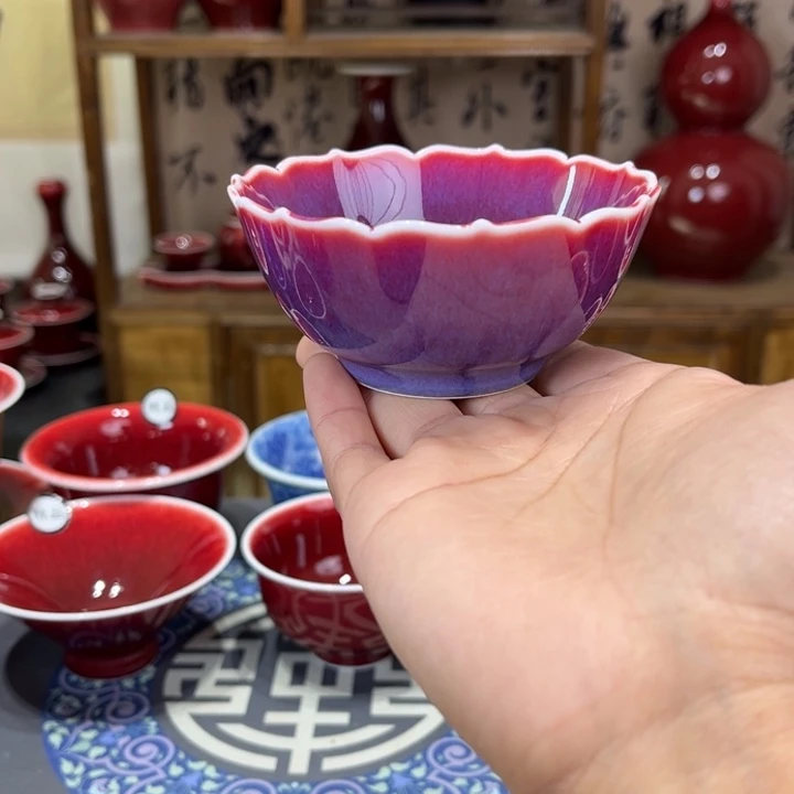 景德镇陶瓷浅行窑莲花杯