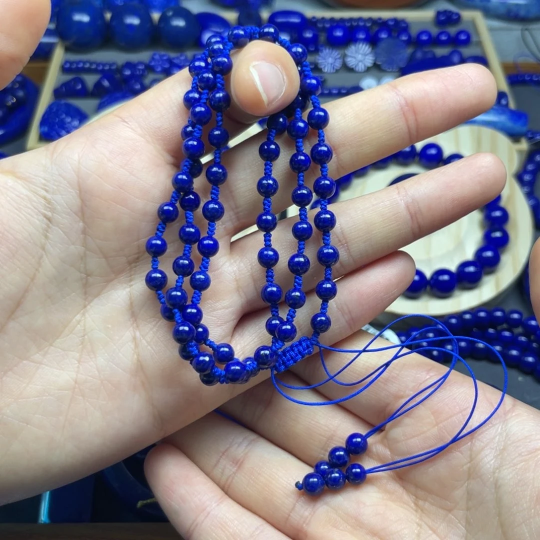 青金石未镶嵌珠节链