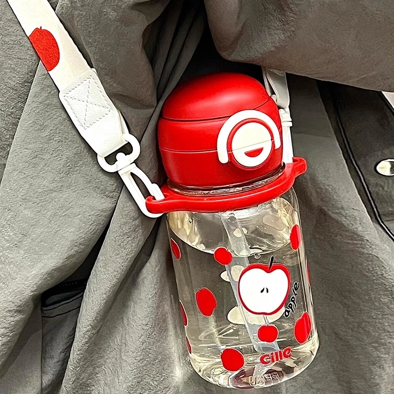 希乐ppsu水杯儿童上学专用水壶小学生幼儿园男女宝宝斜跨背带杯子