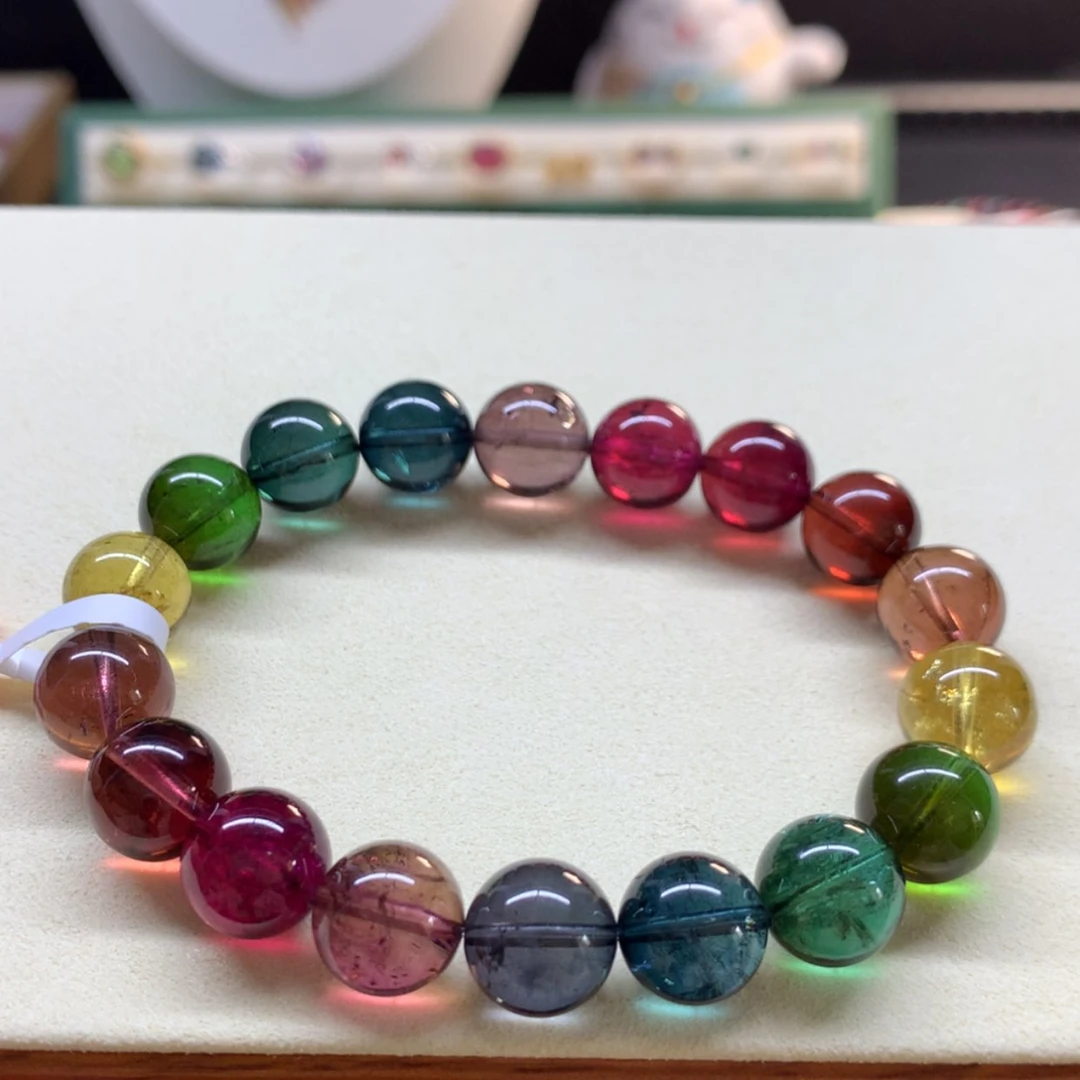 【闪购商品】碧玺手串未镶嵌浓郁彩虹色标10.8mm