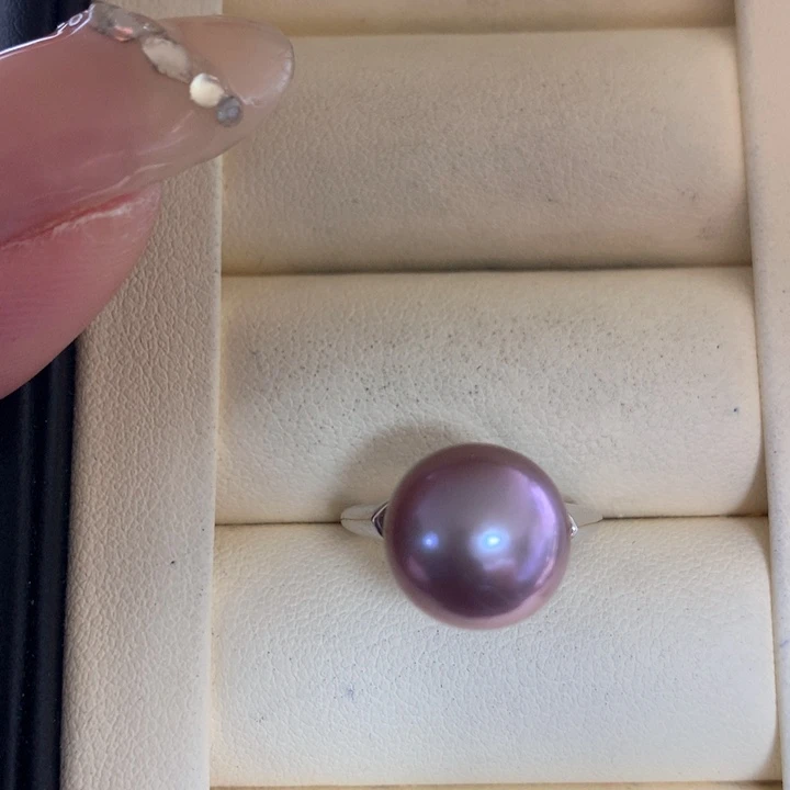 银S925镶嵌戒指淡水珍珠