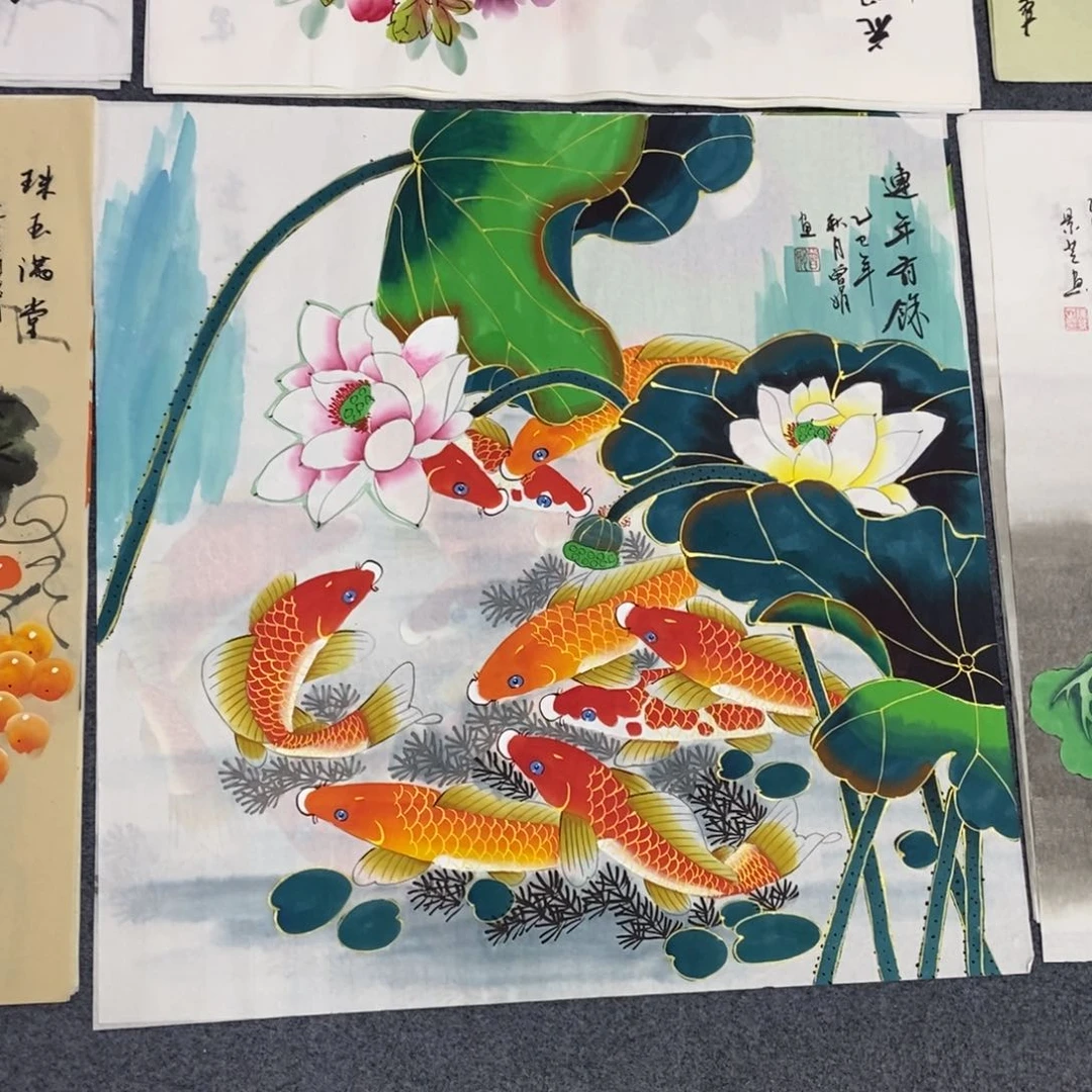 国画尺寸70✖️70精品斗方手绘画