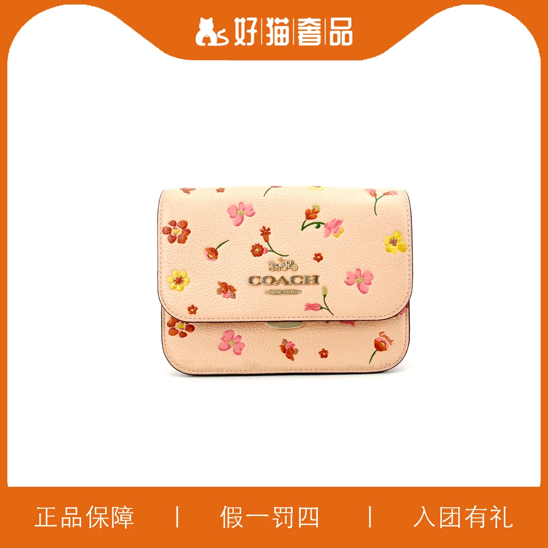 95新 COACH/蔻驰 蔻驰印花翻盖包/F0673/18X13X6