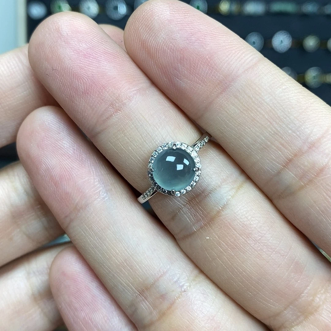 翡翠银S925镶嵌戒指