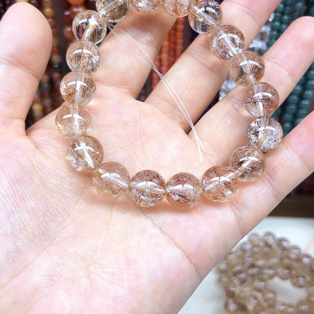 心***静银S800镀金镶嵌手链水晶