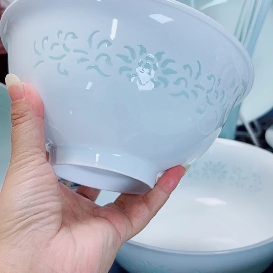 青瓷6.5面碗十个玲珑