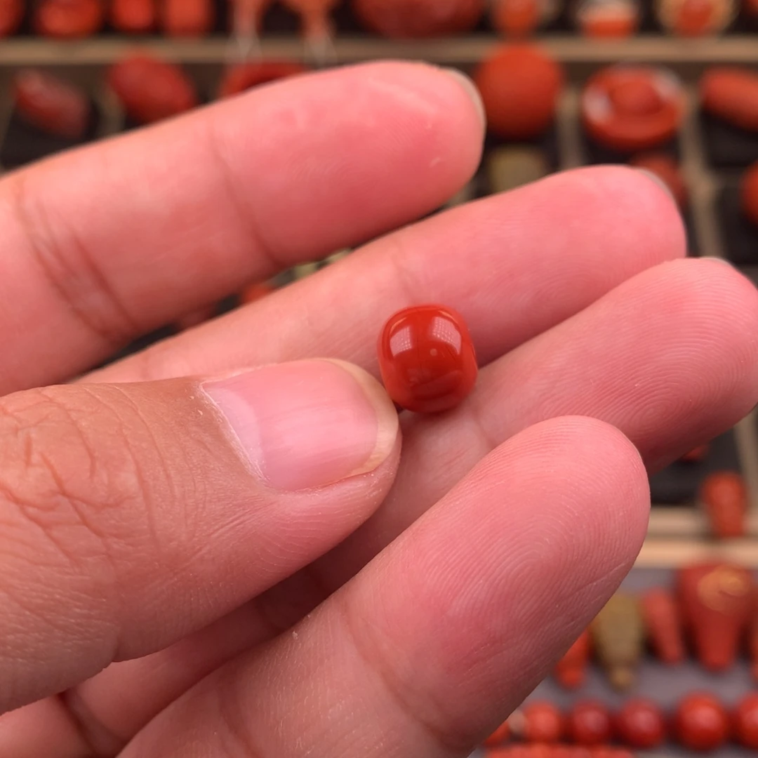 南红玛瑙未镶嵌老型单珠9+