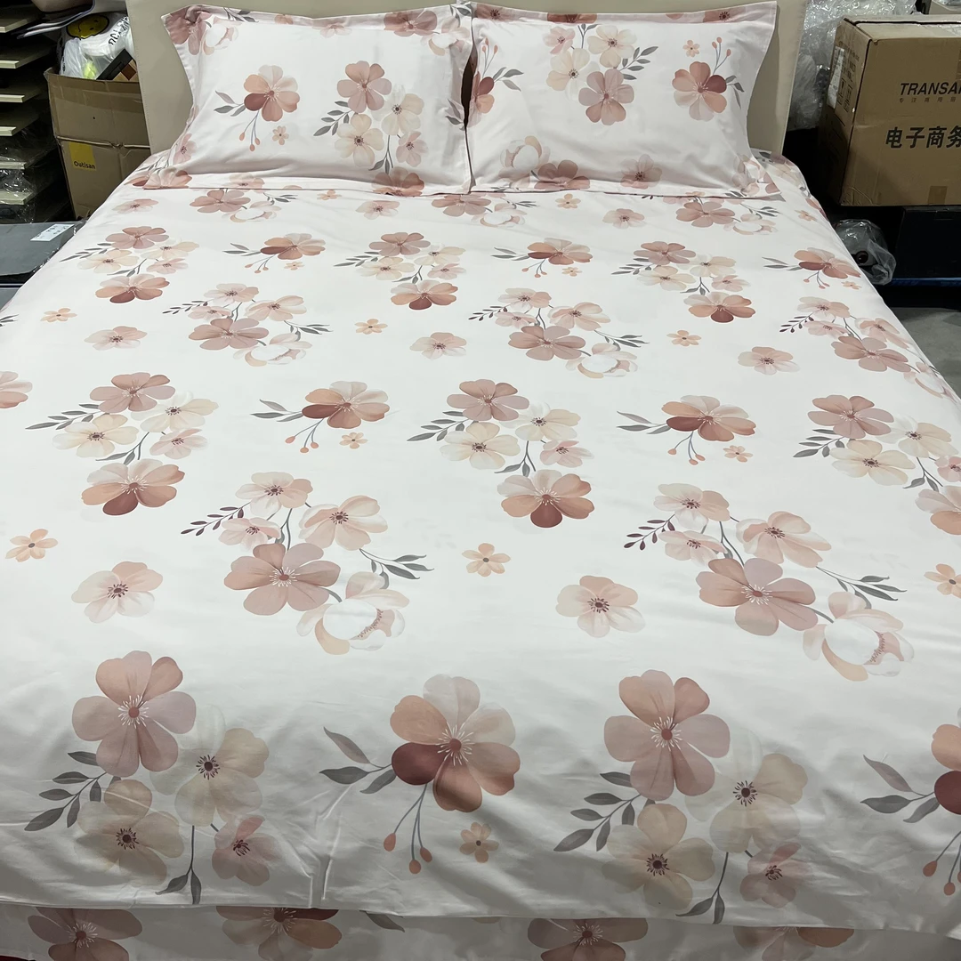 CP-239 高端轻奢纯棉四件套50数码磨毛四件套 花卉
