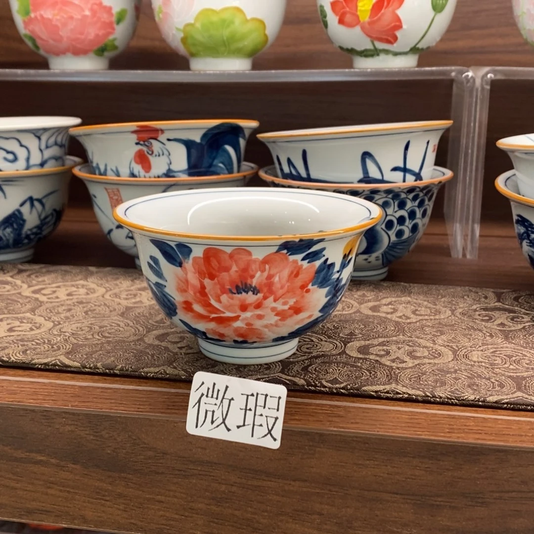 釉下彩老陶泥手工绘制