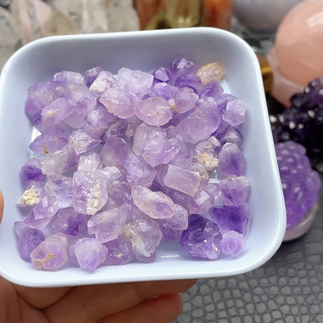 水晶未镶嵌珠宝半成品24紫水晶碎石块