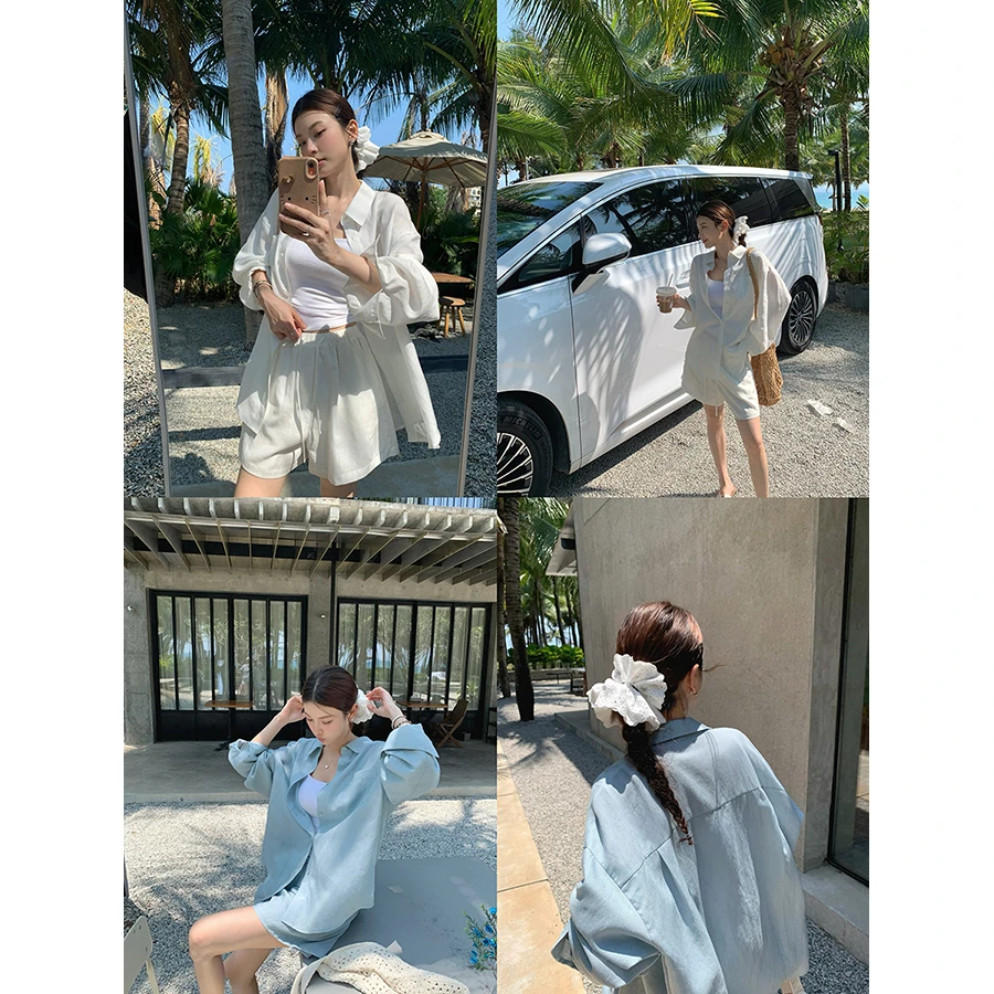 张贝贝 海德恋旅人 天丝亚麻 松弛老钱风休闲三件套
