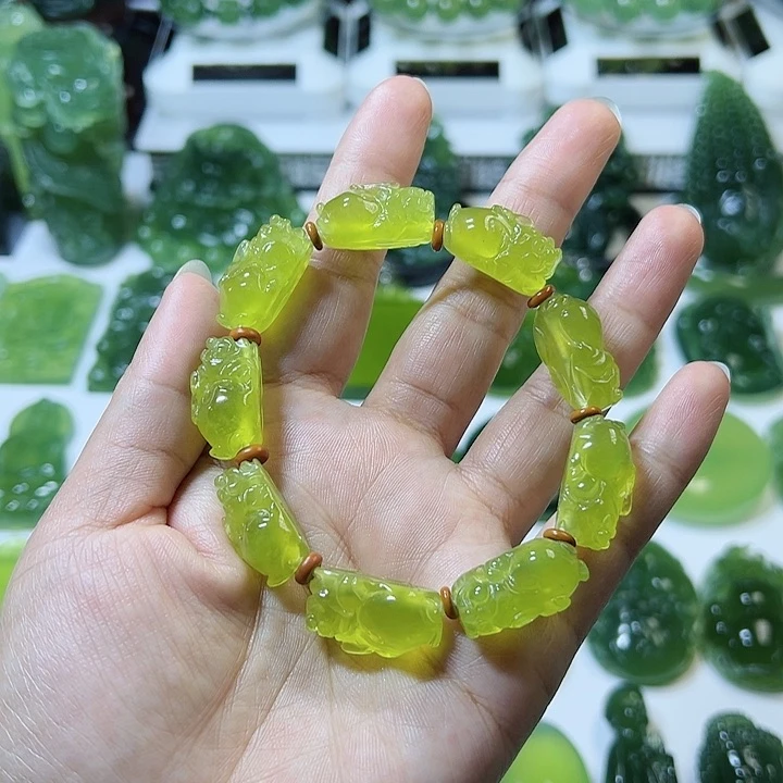 蛇纹石玉手链未镶嵌