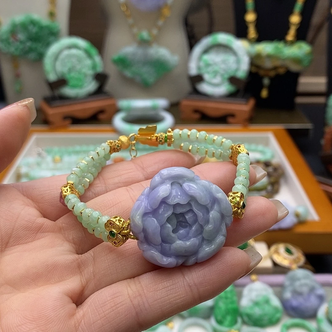 翡翠未镶嵌颈饰天然