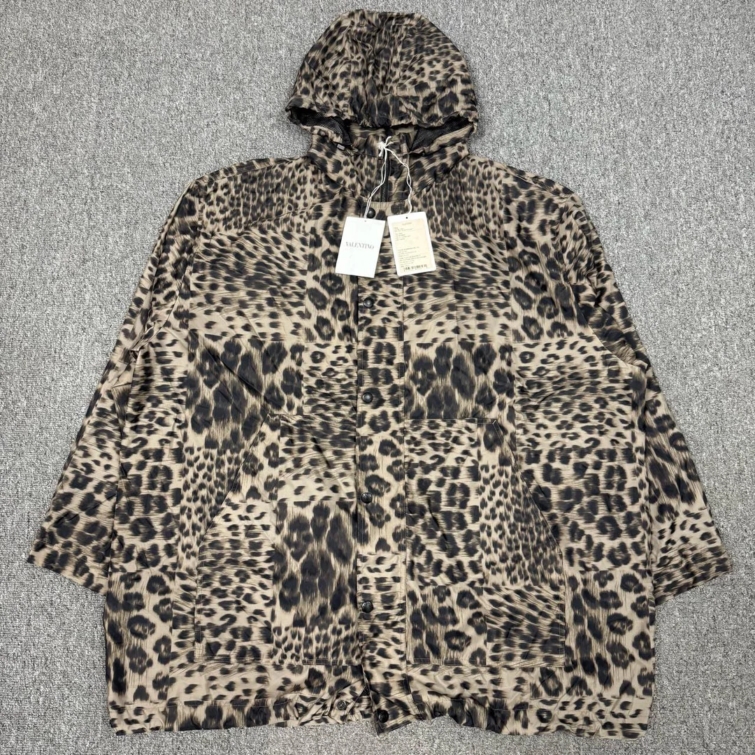未使用 Valentino/华伦天奴 12671880 豹纹风衣外套 带吊牌46码