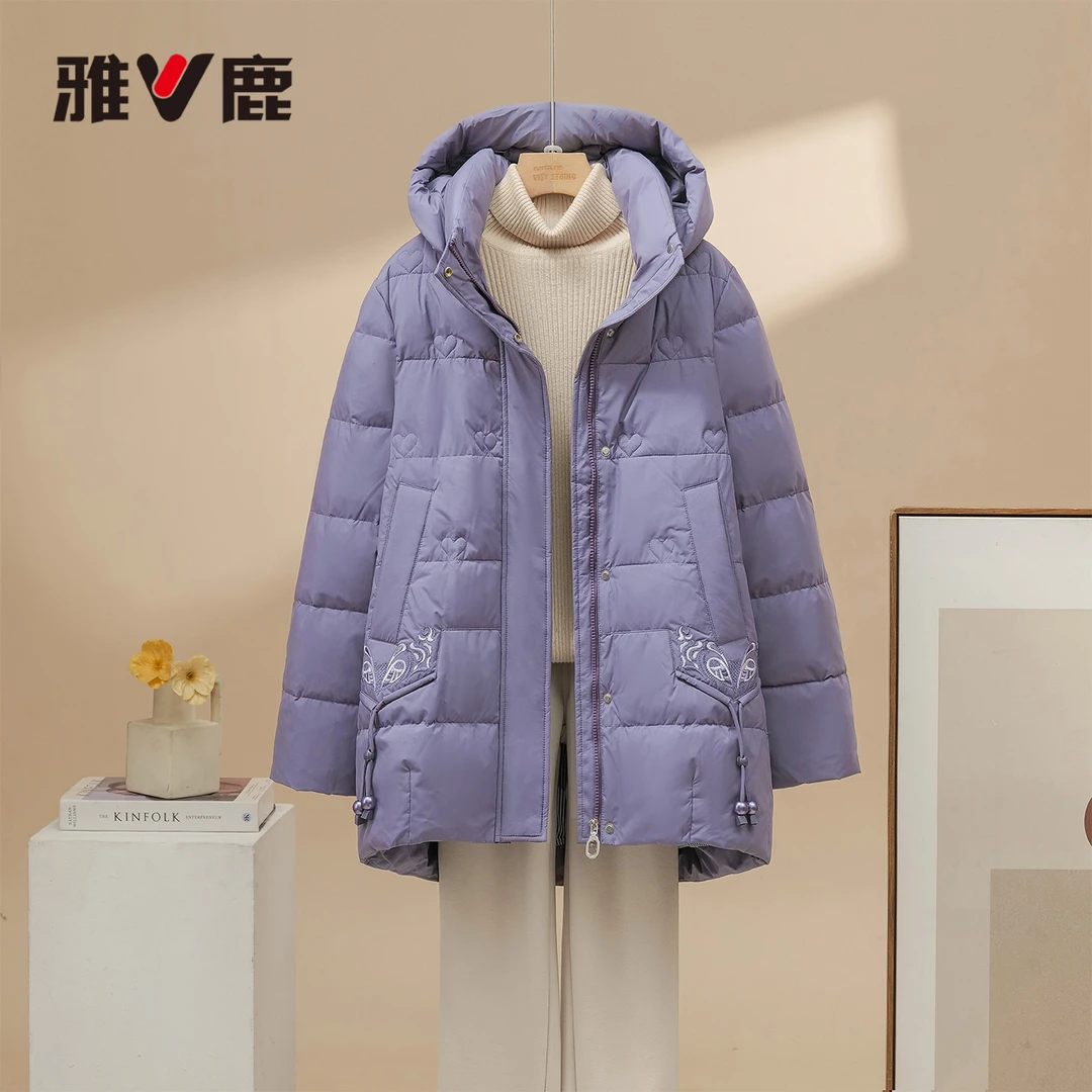 中长款宽松型女2025新款羽绒外套