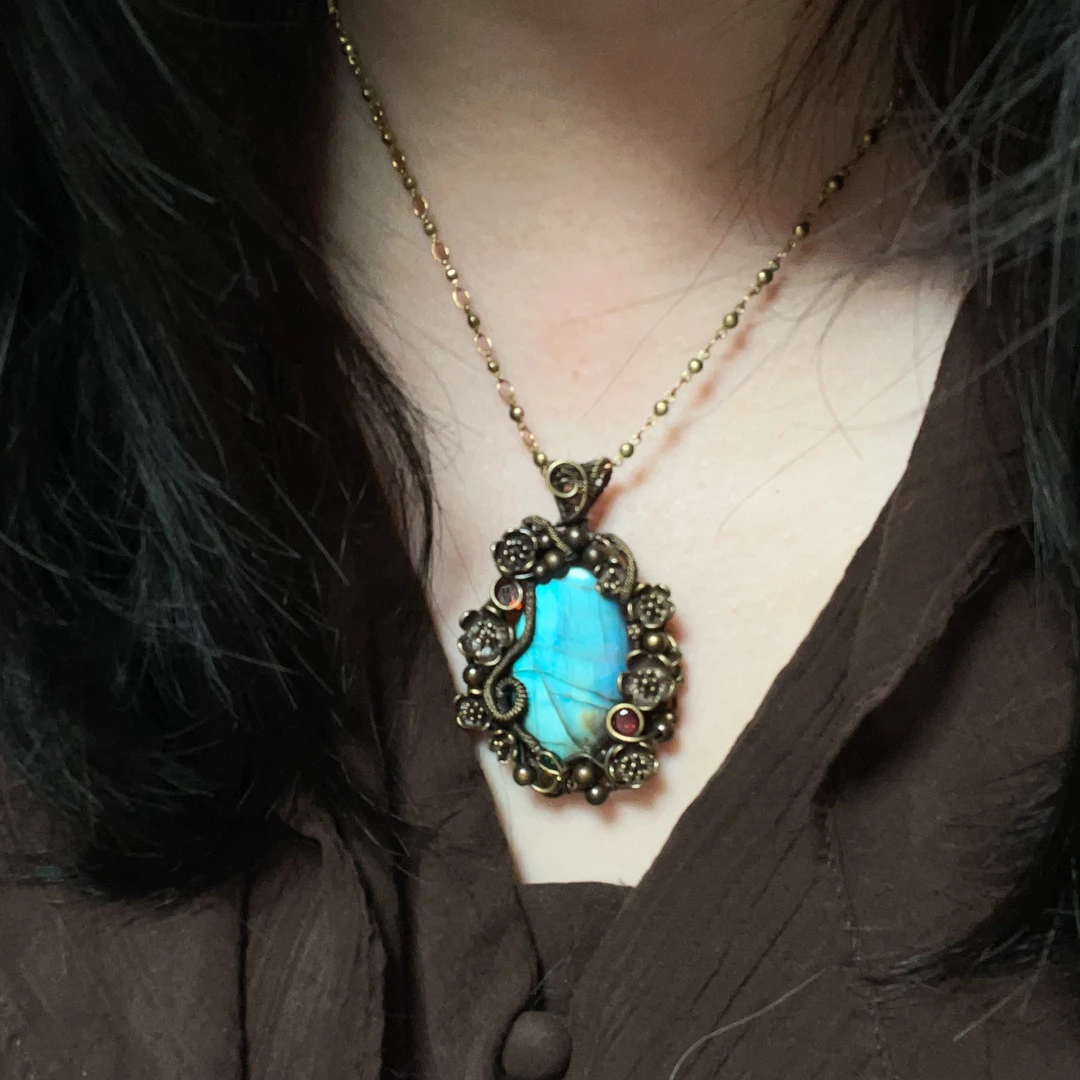 黄铜做旧手工制作灵蛇守护首饰编织（可碰水）