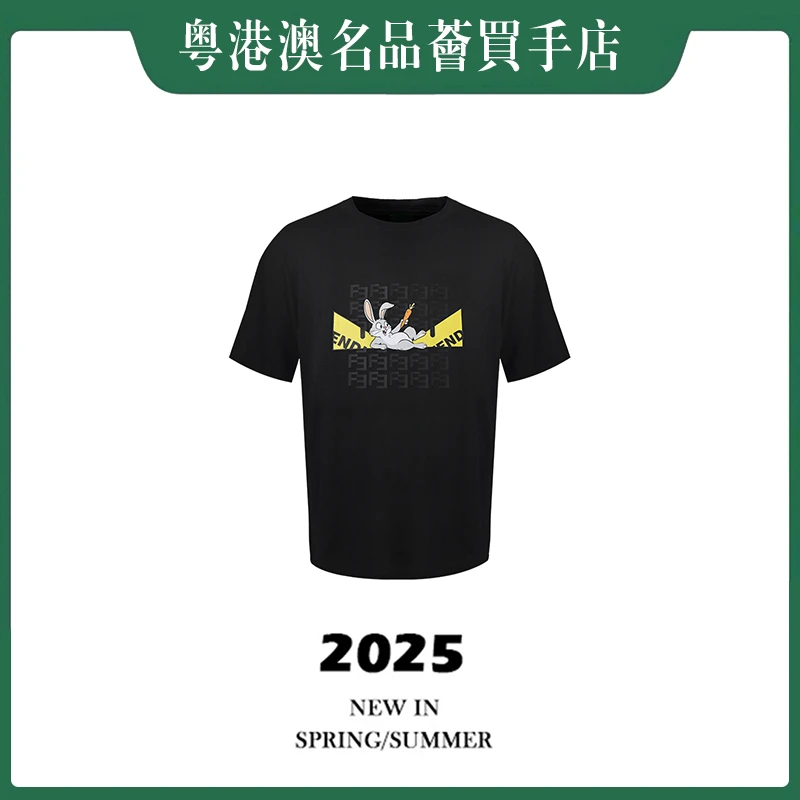 FE**I×华盛顿日落NYC【流氓兔】欧式经典桑蚕丝短袖T恤HY008