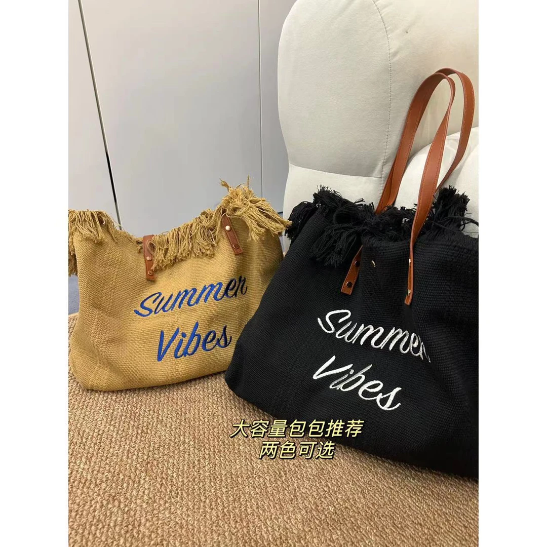 【粉丝专属】新款复古沙滩包旅行托特大包-38303