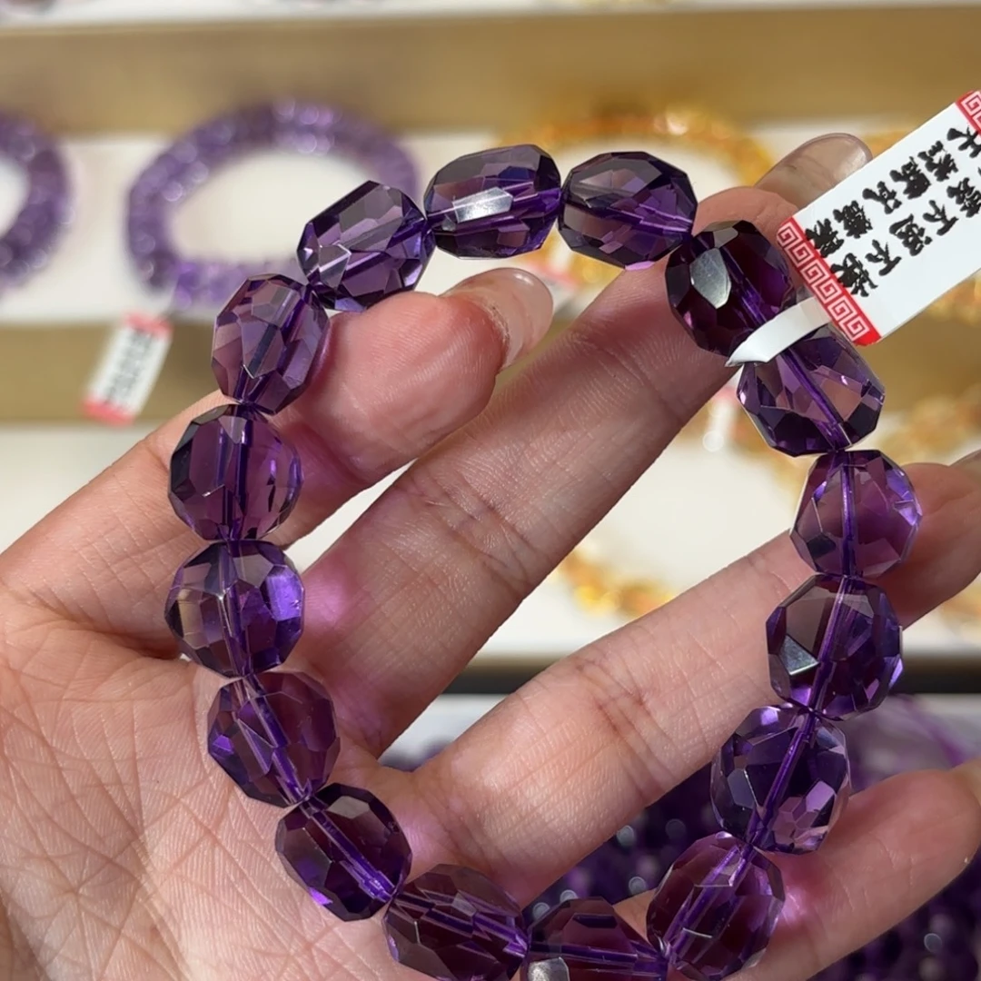 未镶嵌手链黄晶巴西紫随型