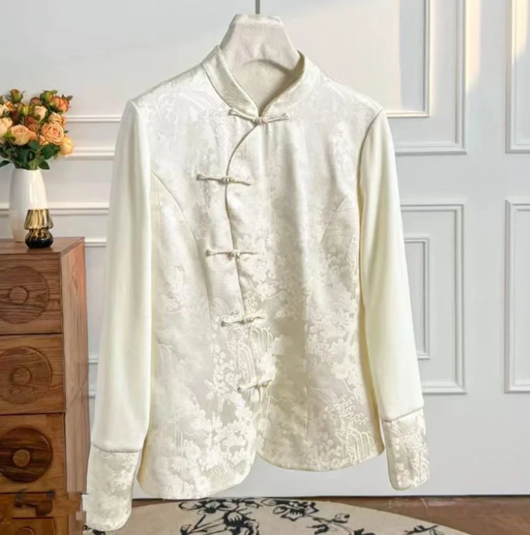 时尚新中式复古设计感立领气质百搭显瘦衬衫2024D4887—小爱