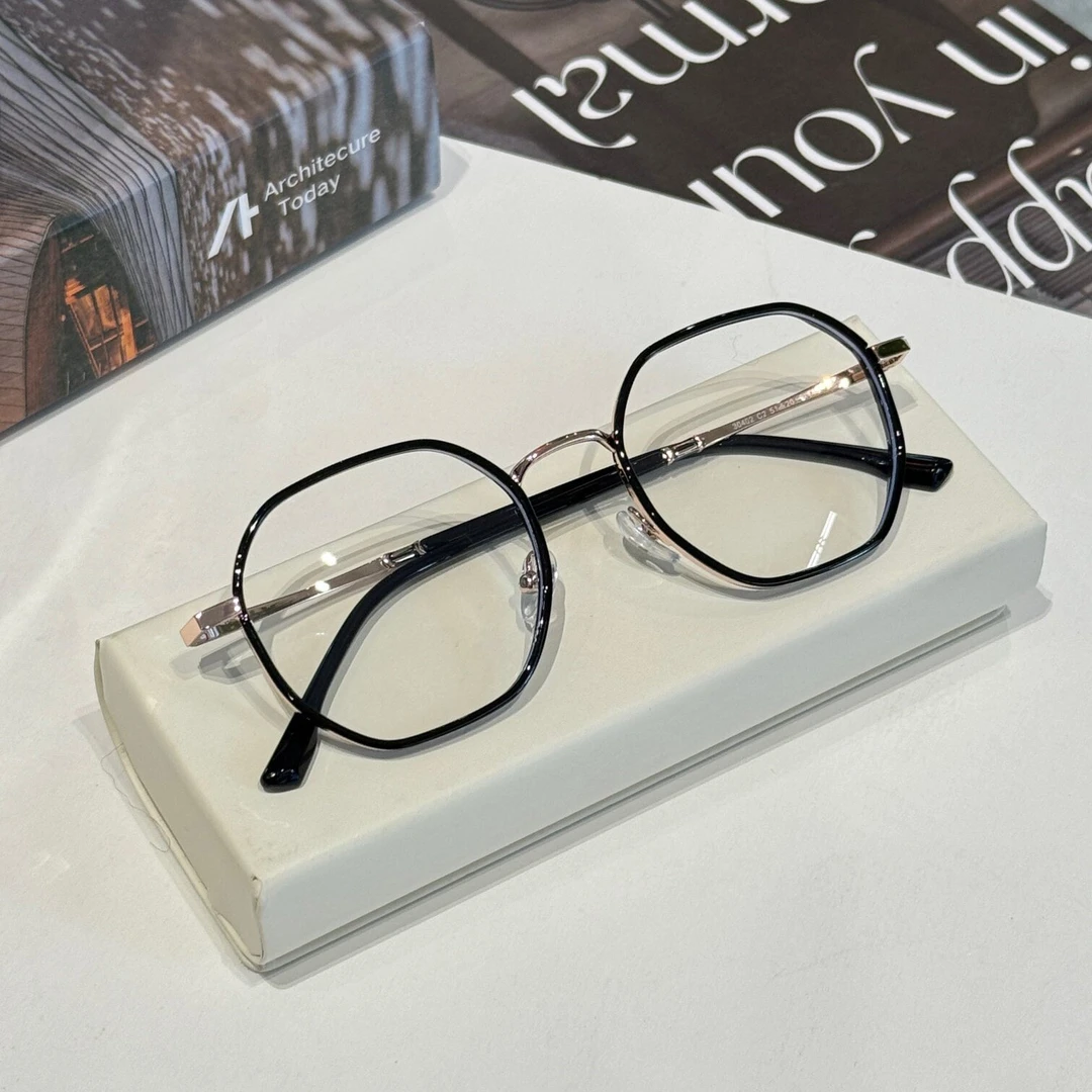 多边形素颜大黑框近视眼镜女款韩系可配有度数防蓝光潮流百搭时尚