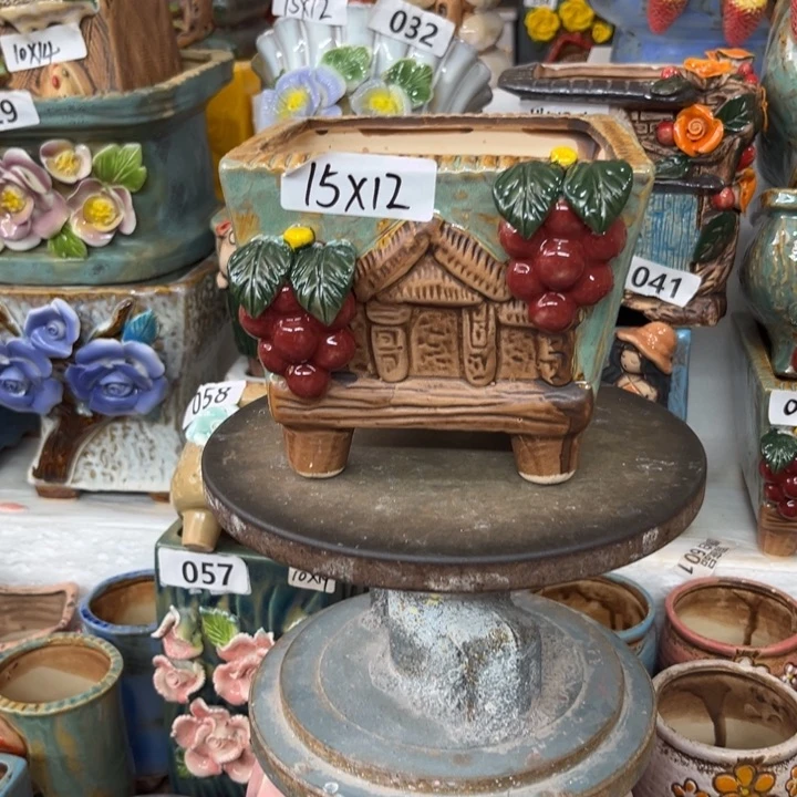 紫砂花盆粗陶材质多肉花盆