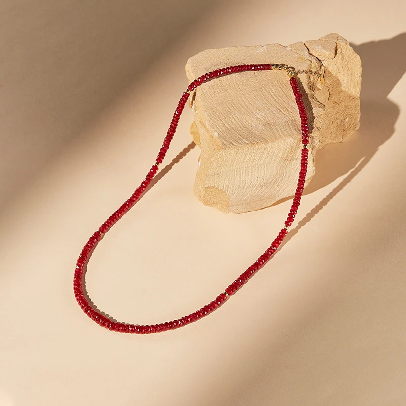 ECI 红宝石（处理）【红运】鸽血红宝石项链红宝石串珠轻奢珠宝饰品