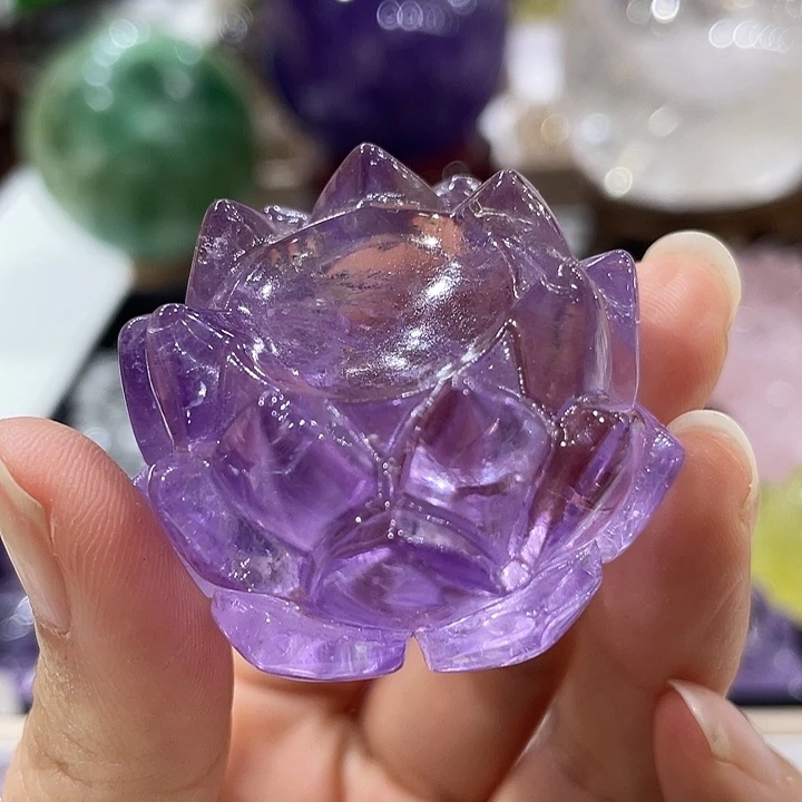 未镶嵌水晶珠宝半成品紫莲花
