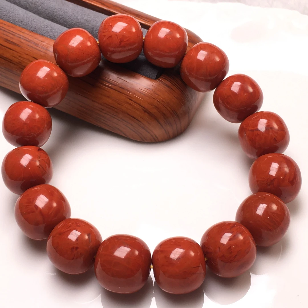 精品川料瓦西南红卡14mm＋老型手串 JX337