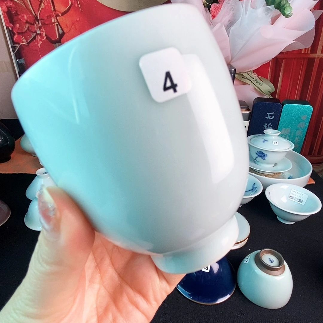 开播宠粉浮天予窑玉青釉手握杯