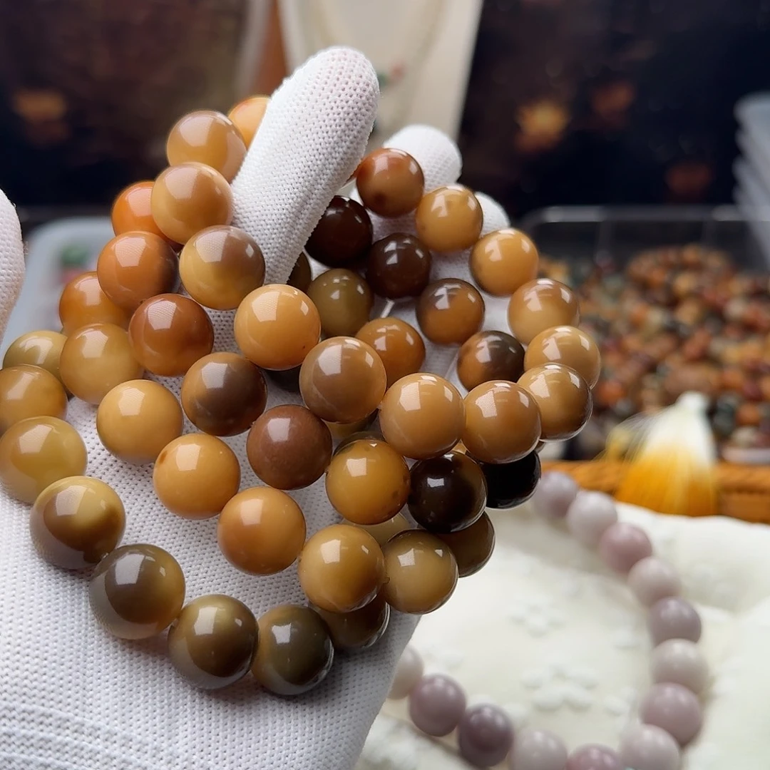 吊坠菩提根/象牙果一条菲料豹纹松花蛋 14.5 圆