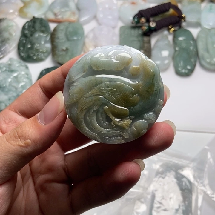 翡翠未镶嵌颈饰朱雀28