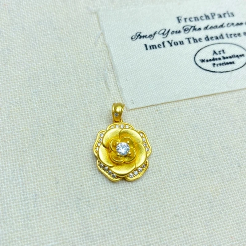 吊坠 吊坠 K5111黄色四爪山茶花吊坠多样性发货47591