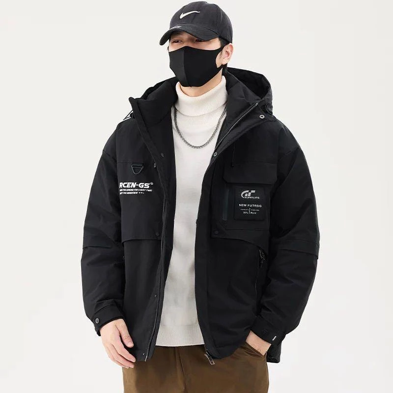 【石头清货价】极寒户外连帽冲锋衣百搭宽松加厚抗寒外套YR65