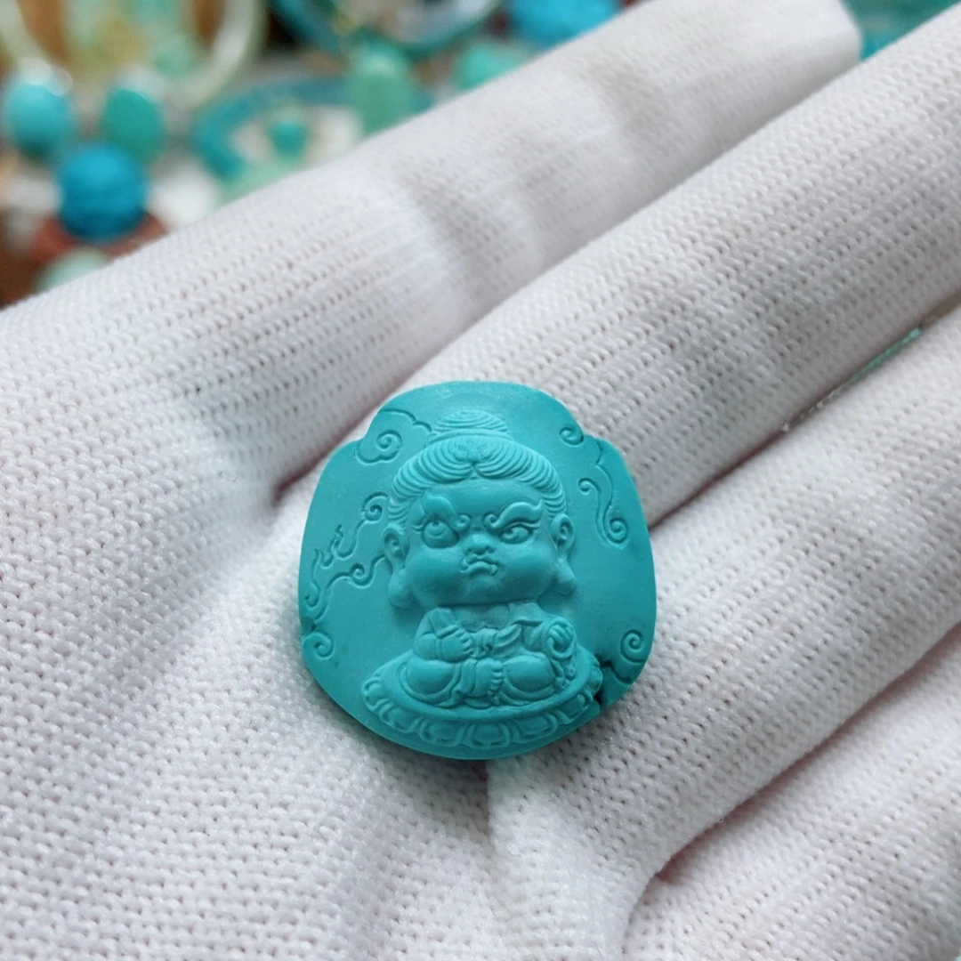 绿松石未镶嵌不动明王