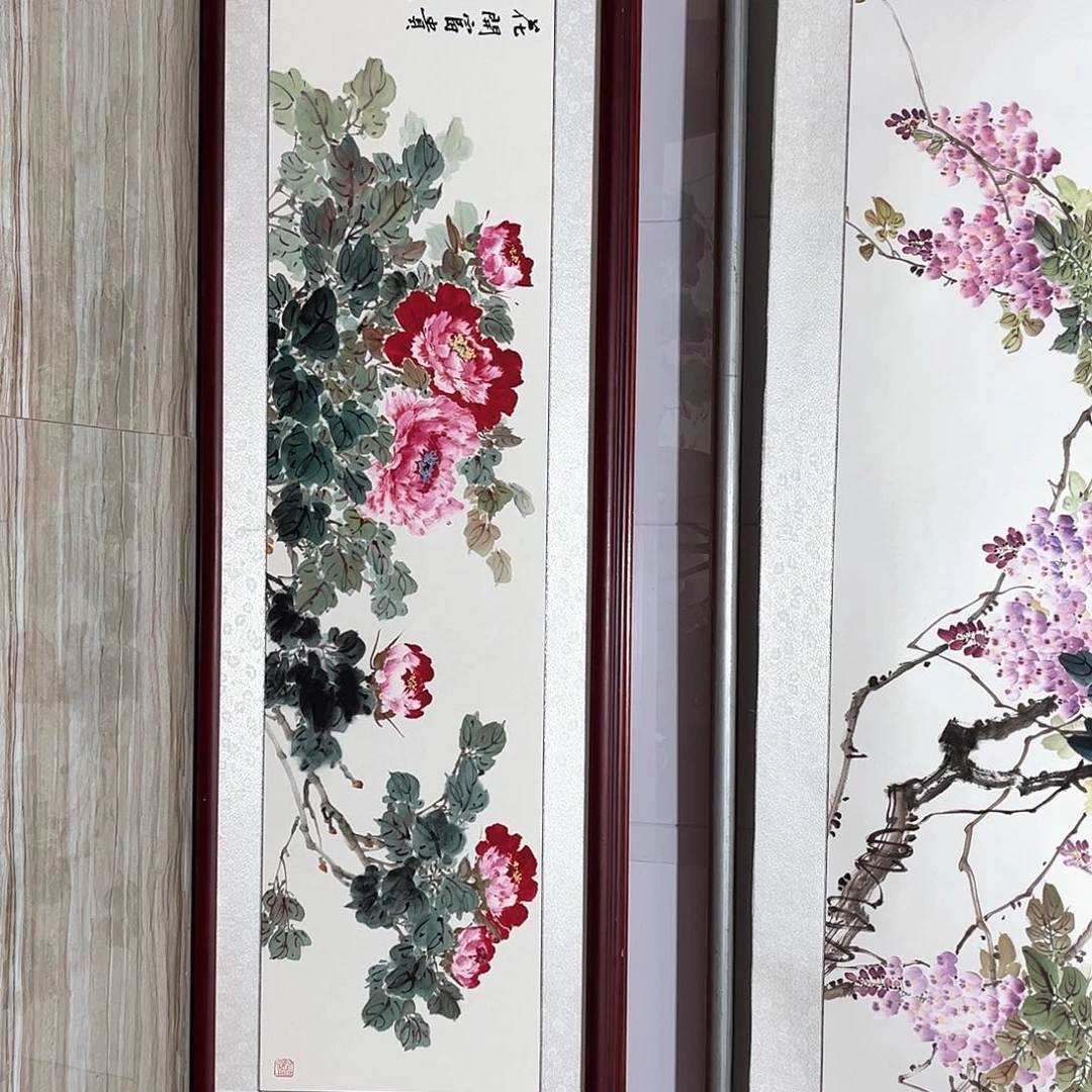 国画书画作品带框163×48