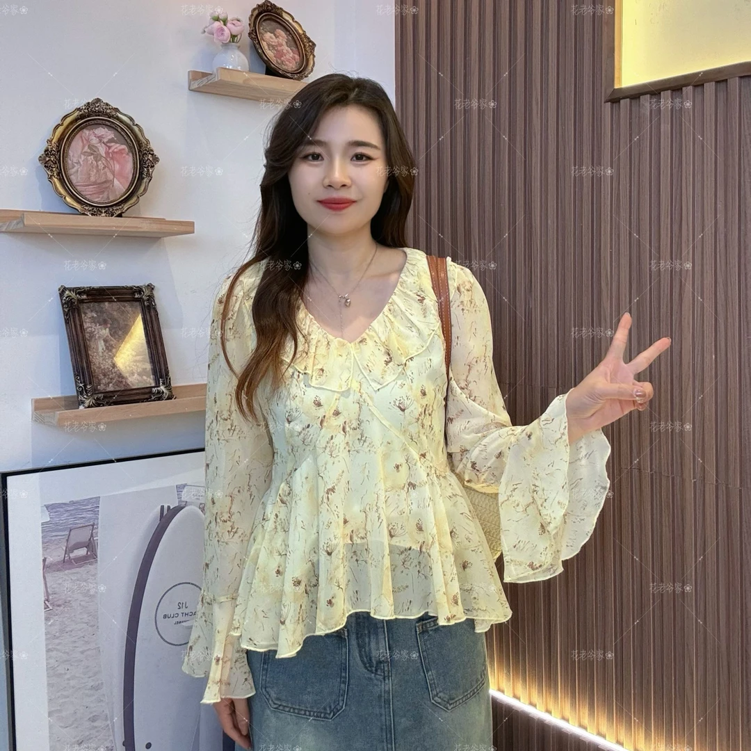 【仅上衣】花老爷夏季新款碎花精致上衣HLY3325