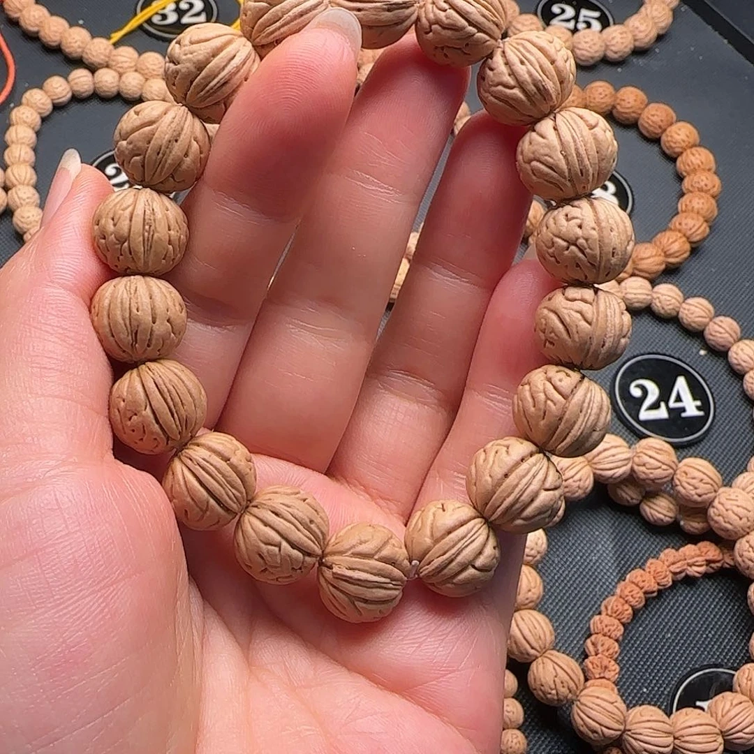 麦***涂桃核手串野生桃核手串