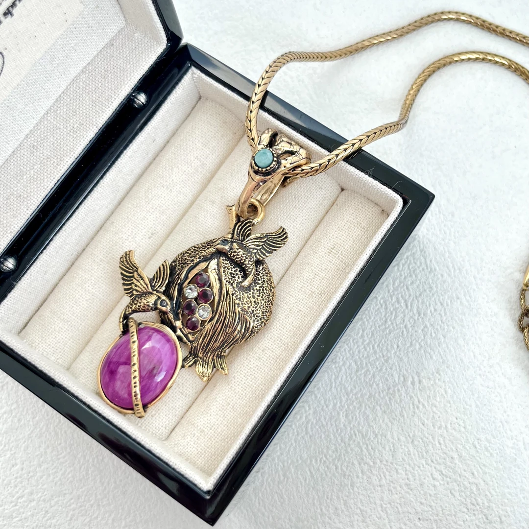 铜仿水晶项链 「Lily中古」AJ项链ES24