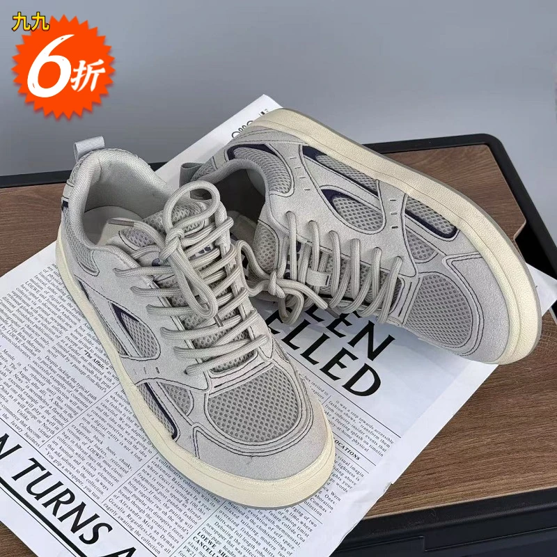 VASIBAEN 网面透气帆布2025年春季新款小众设计感德训鞋百搭运动