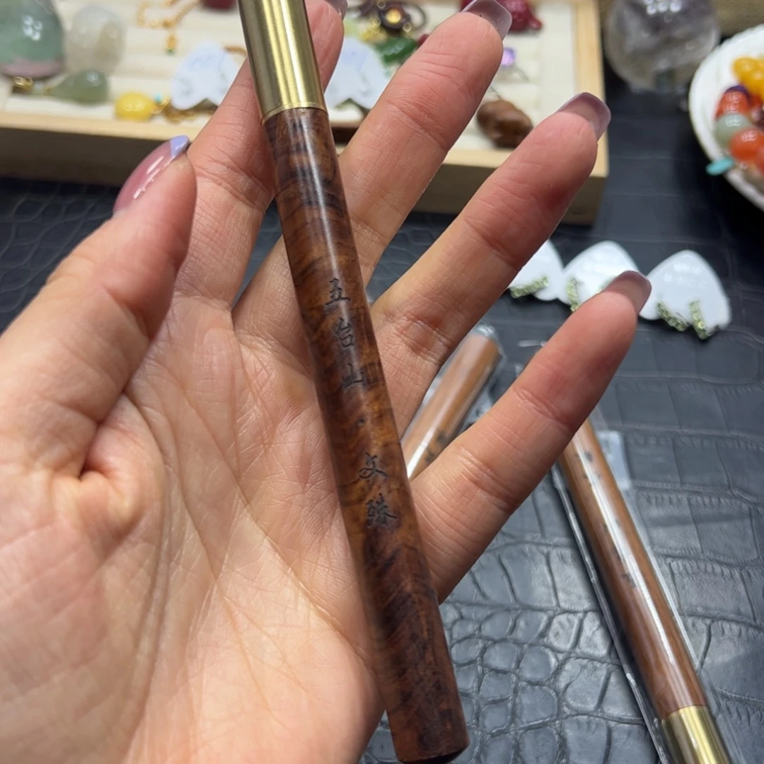 银S925镶嵌手链烟晶黄花梨笔